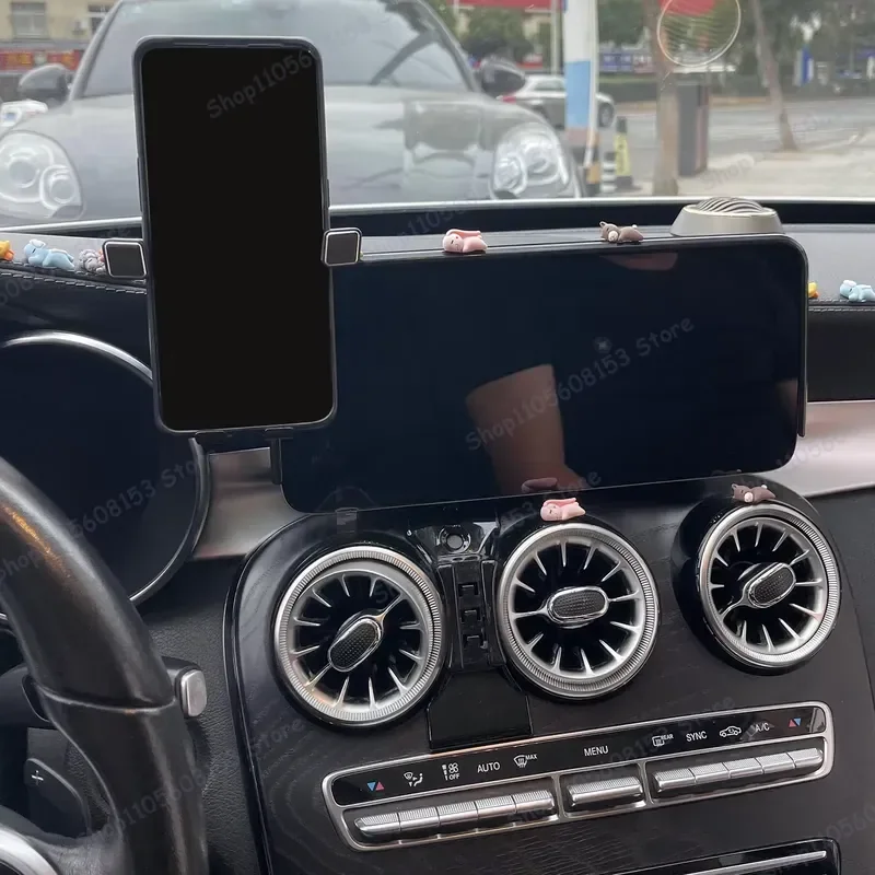 For Mercedes-Benz C-Class W205 2019–2021 For iPhone Android Universal 10.25 Inch Clip-On Car Phone Mount Stable No Vibration view 2