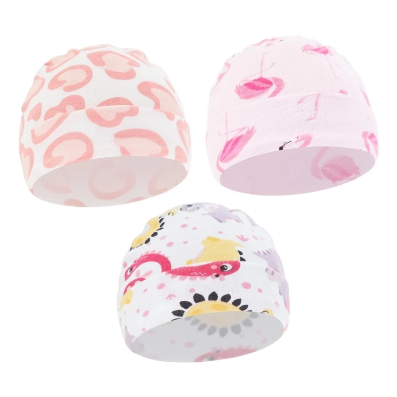 

G2TC 3pcs Skin Friendly Caps Baby Cotton Hat Newborns Nursery Hospital Hat Baby Hats Spring Breathable Baby Hat