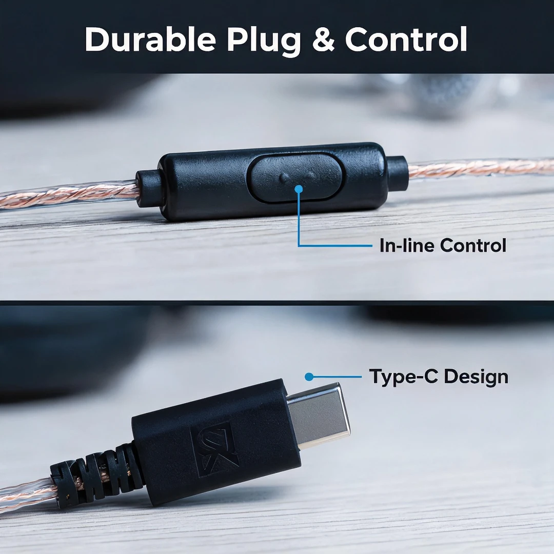 Écouteurs filaires Type-C au l - Wired Earphone Mic avis et prix