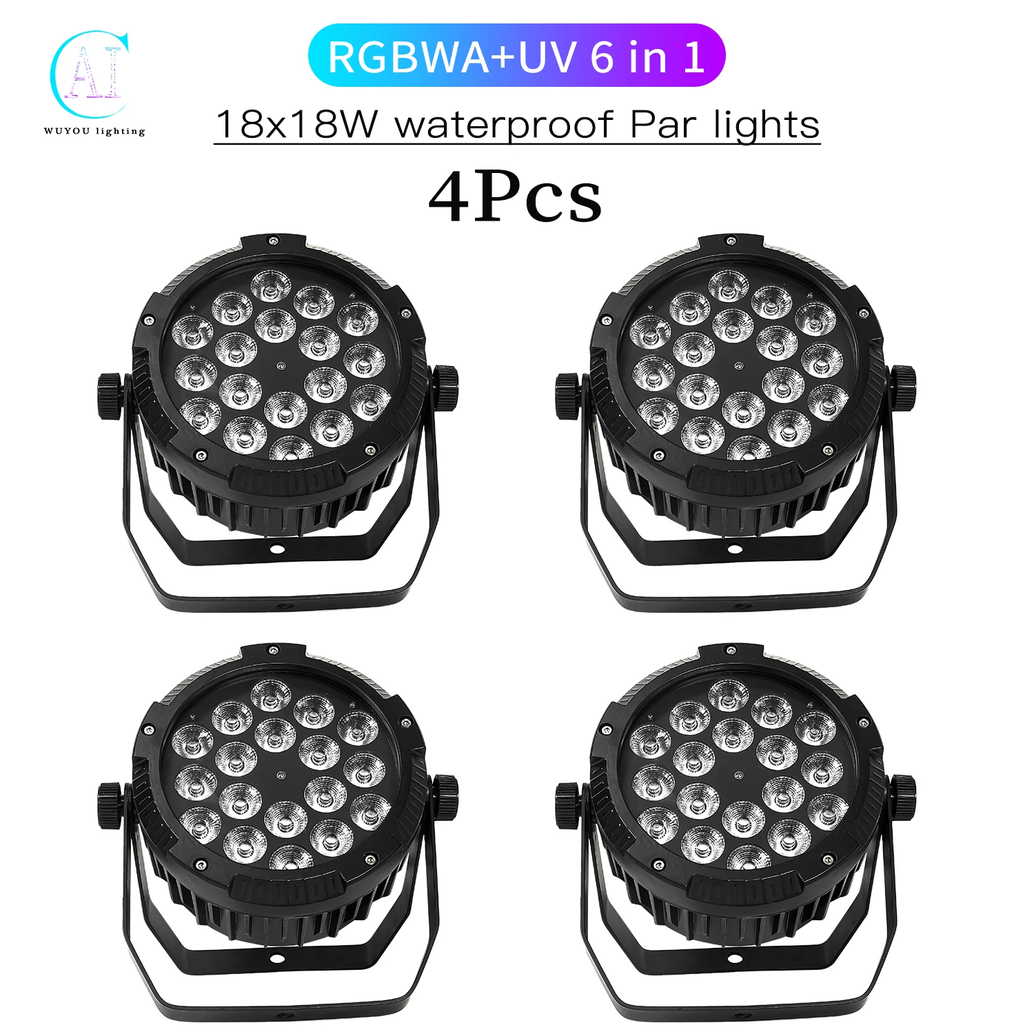 

4 шт./лот 18x12 Вт RGBW/18x18WRGBWA УФ 6 в 1 светодиодный водонепроницаемый номинальный светильник DJ дискотека фестиваль наружное сценическое освещение