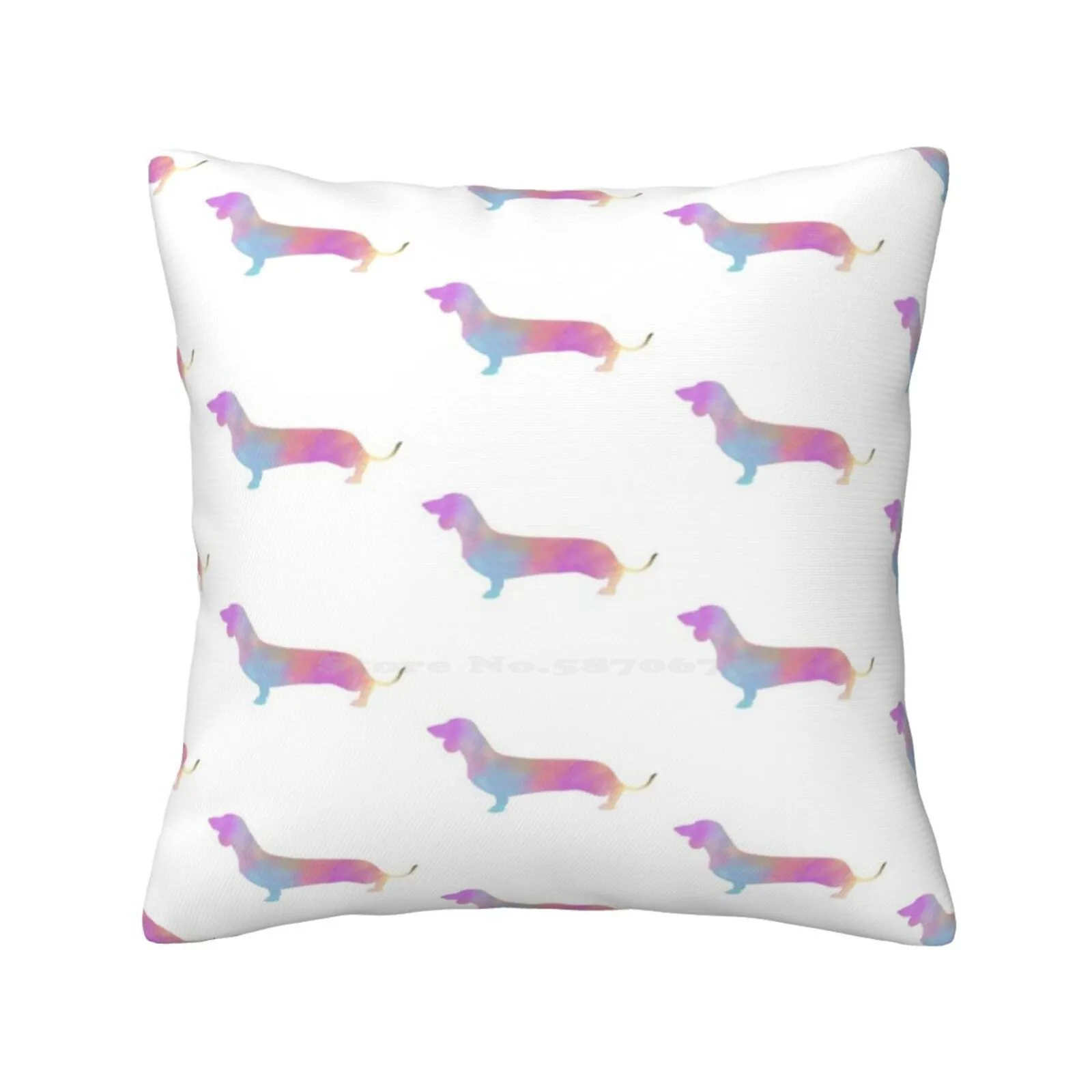 Watercolor Dachshund Fashion Sofa Throw Pillow Cover Pillowcase Design Love Dogs Cute Clipart Sausage Dog Weiner Short Legs