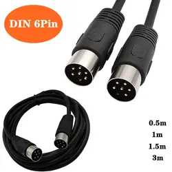 DIN6Pin Cable, Large DIN 6Pin Male To Male DIN6P Male To Female Audio Data Signal Connection Cable