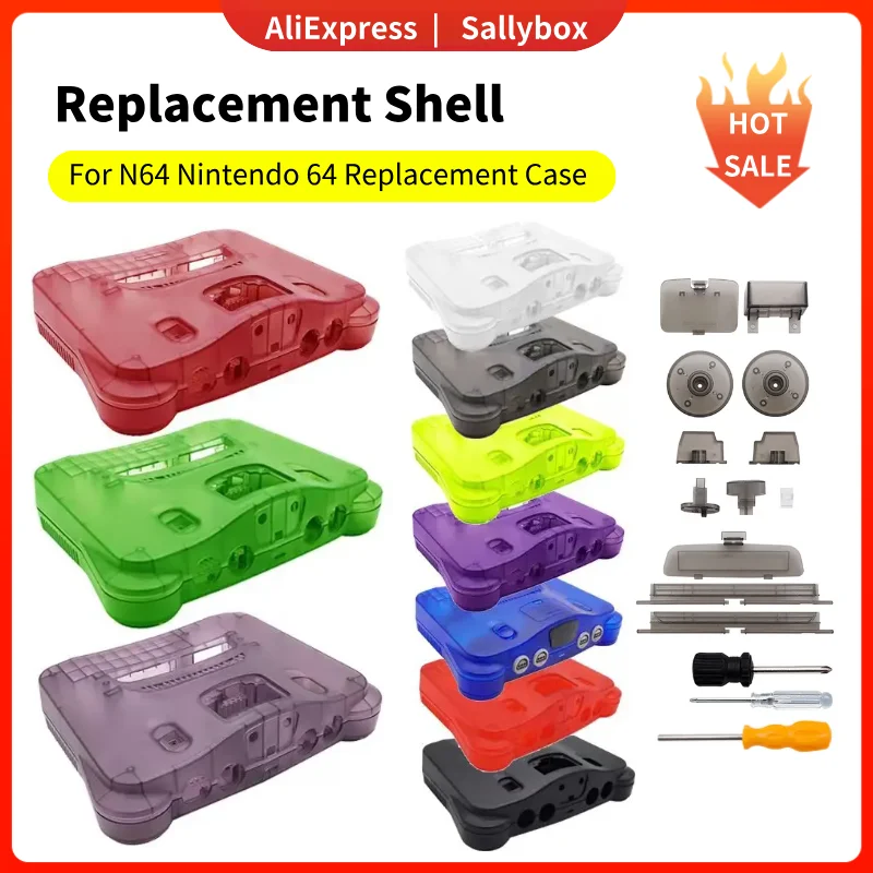 

Replacement Plastic Shell Translucent Case for N64 Nintendo 64 Replacement Case Transparent Boxes