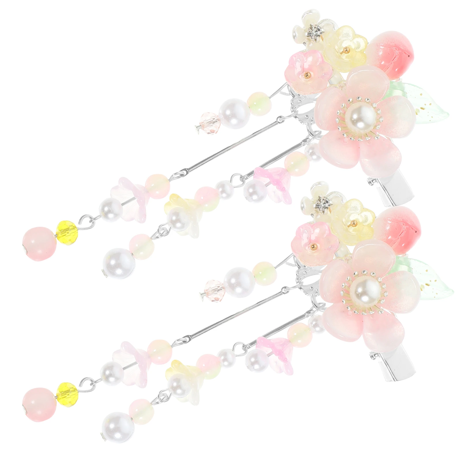 

Flower Tassel Shake Hanfu Chinese Flower Hair Clip Hair Accessories Blue Color Plastic Clips for Women Chinese Style Hairpins