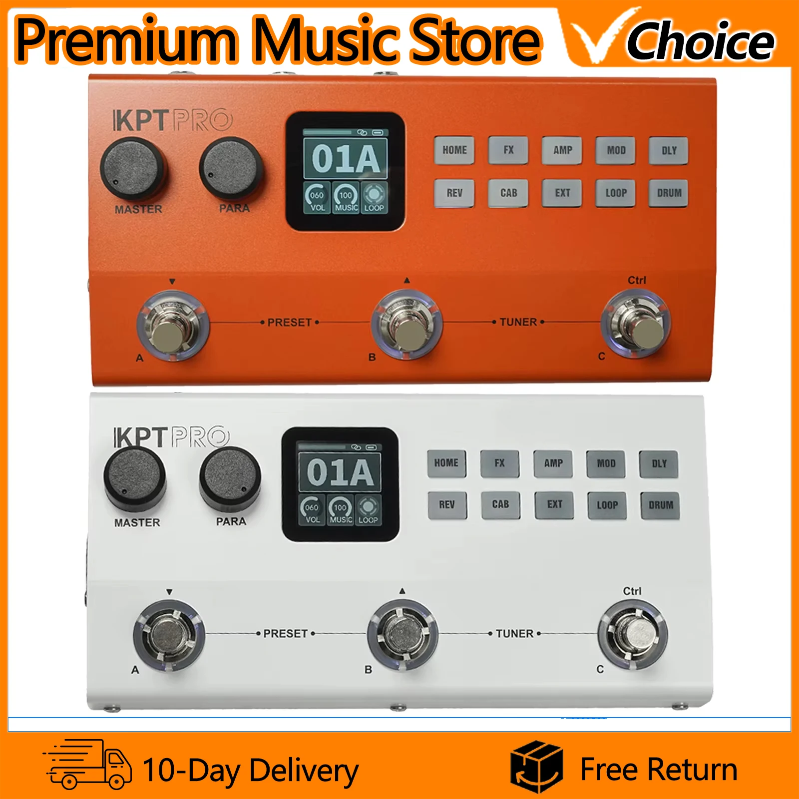 IRIN KPT PRO Guitar Effects Processor Professional Multi-Effect Processor with Drum Machine XLR Output and Bluetooth Function