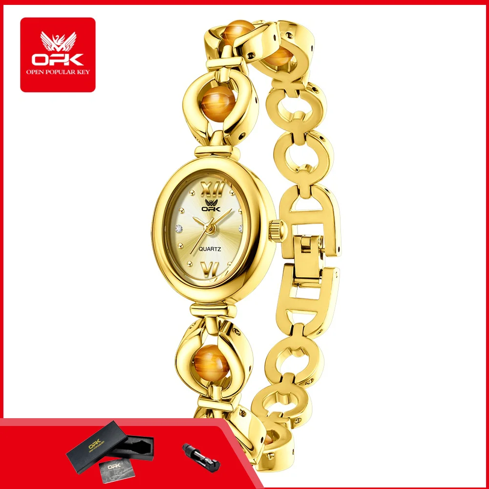 OPK 6076 Marken-Quarz-Armbanduhren für Damen, luxuriöse klassische Armbanduhren aus Edelstahl für Damen, elegante Damenuhren
