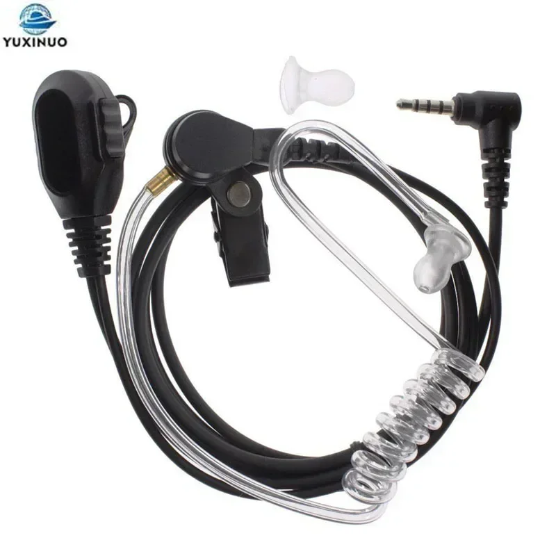 Walkie Talkie Headset PTT Mic Air Acoustic Tube Earpiece 3.5mm 1-Pin Microphone For YAESU VERTEX VX-3R 5R 210 210A VX-8Gr VX2R