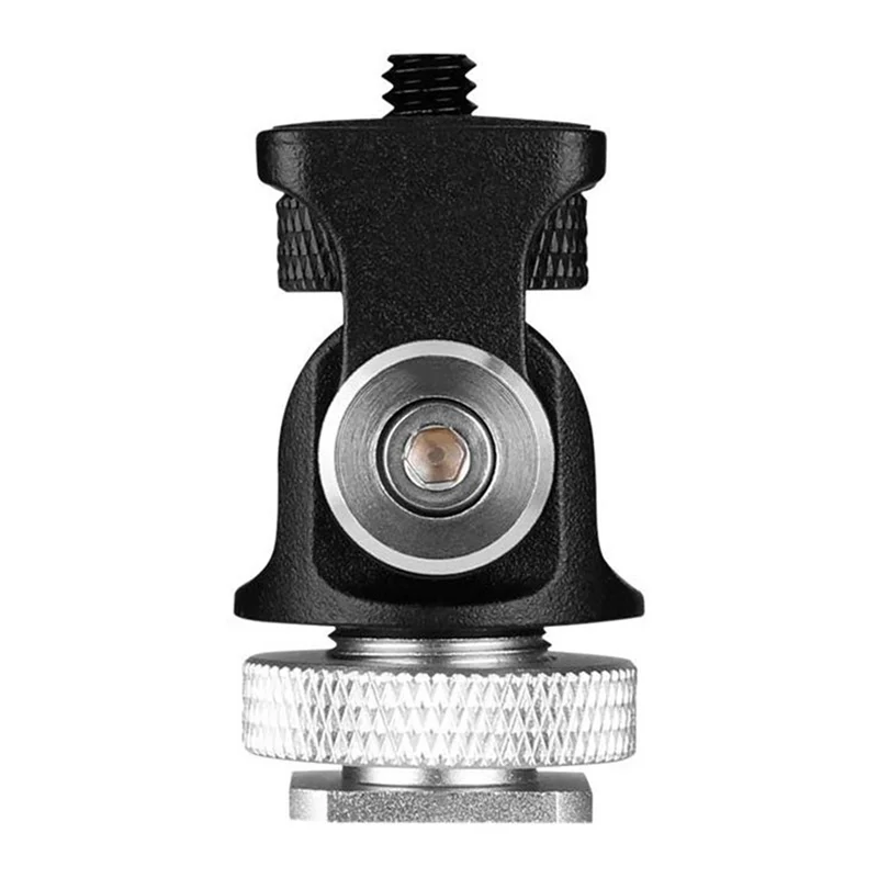 A14M 2X Hot Shoe Adjustable Monitor Holder Mount Camera Pan 360 Degree Tilt 180 Degree With Cold Shoe Mount And Tripod Head