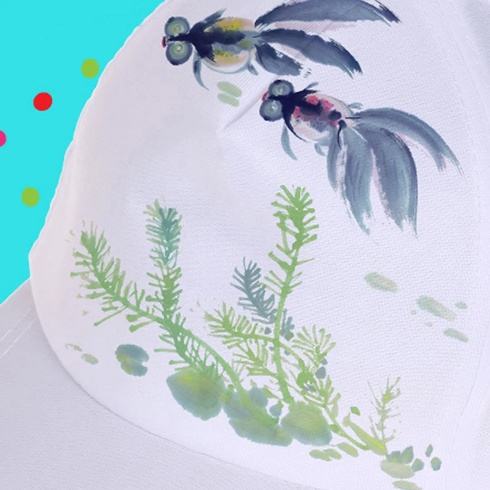 

5Pcs Kids Peak Caps White Blank Cotton Breathable Inner Mesh Adjustable Strap Uv Protection DIY Painting Baseball Caps Outdoor