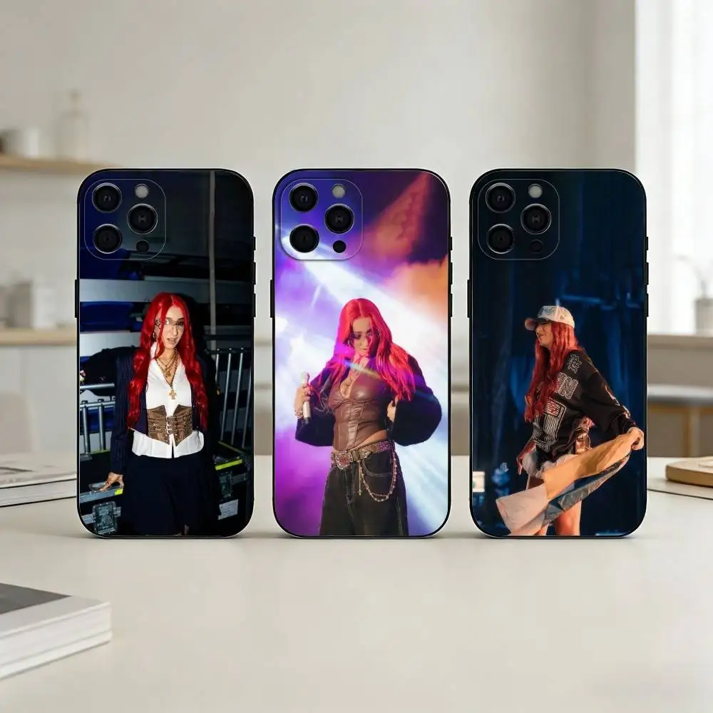 De La R-Rose Phone Case For iPhone 17,16,15,14,13,12,11 Plus,Pro Max,SE4Soft Silicone Black Cover