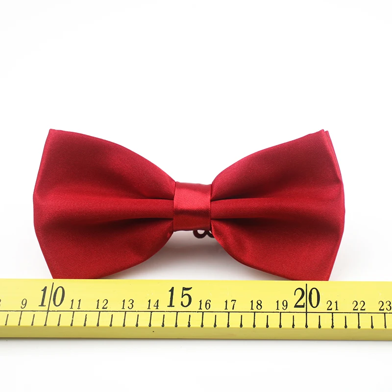 Colorful Men Women Bow Ties Solid Black Navy Red Polyester Butterfly Formal Uniform Waitress Neck Wear Marriage Tie For Wedding