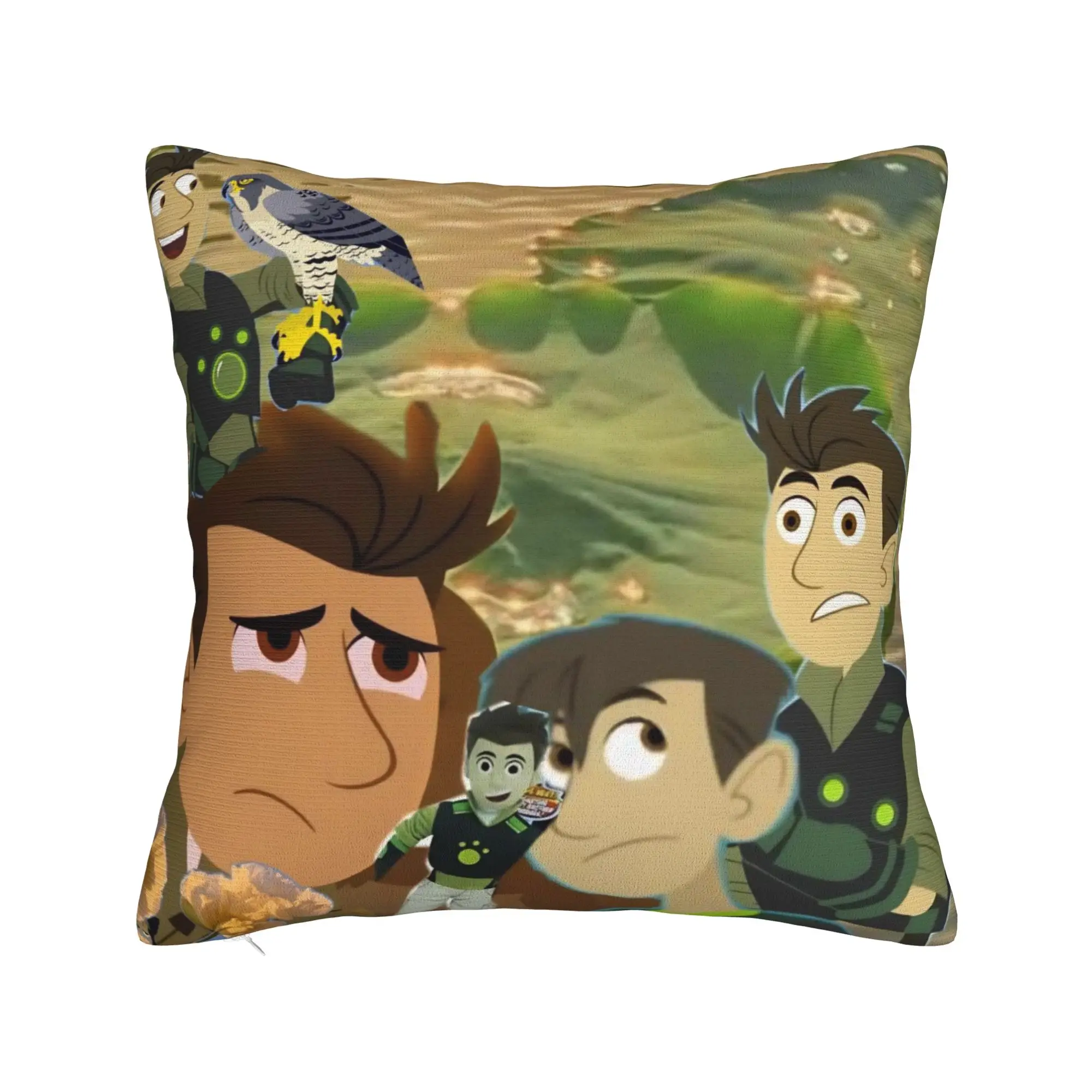 Decorative Pillow Cover Wild Kratts Cartoon Stuff Chair  Pillow Case Cover Zipper Multiple Sizes