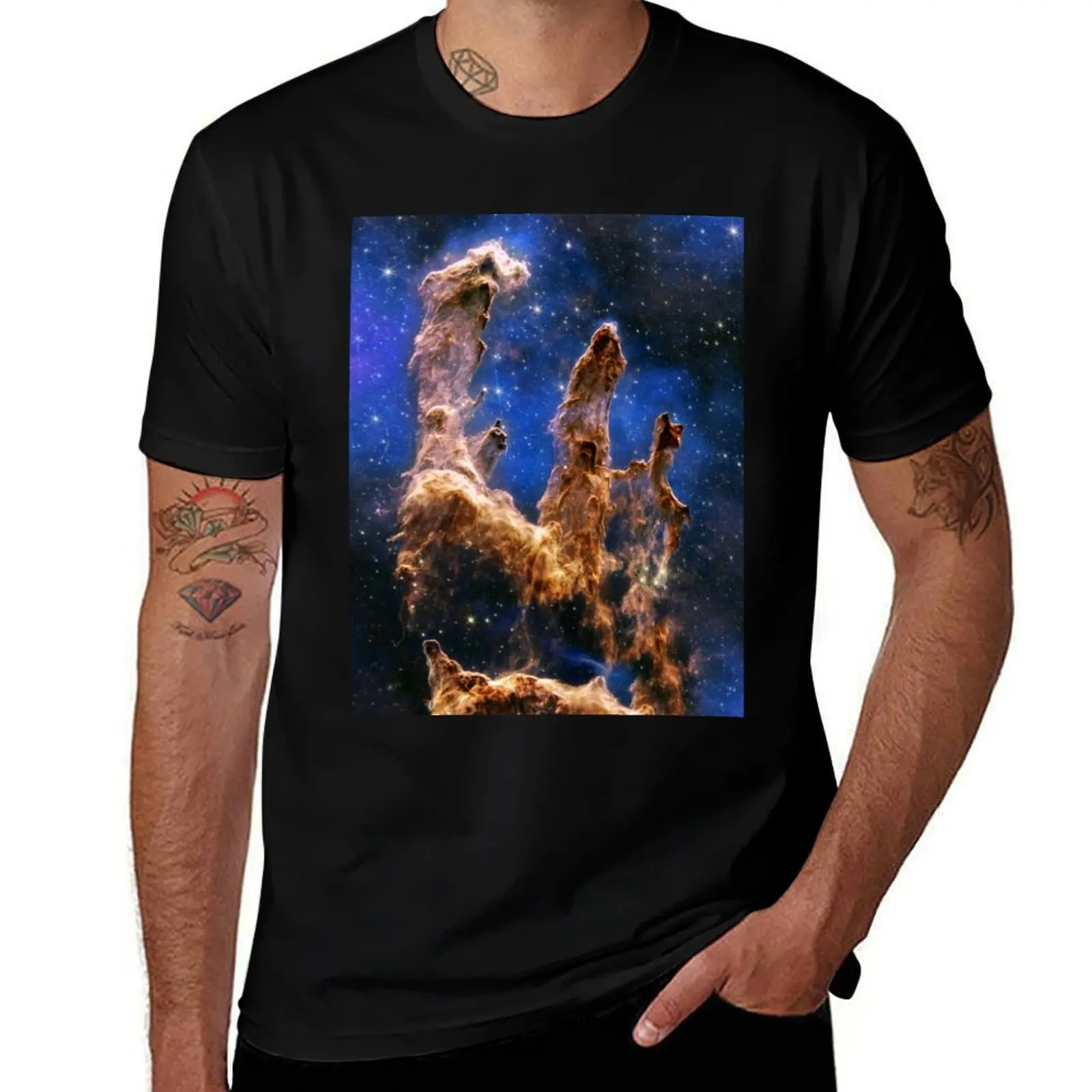 JWST Pillars of Creation NIRCam + Miri (Merged and Enhanced ultra-HD!) T-Shirt Fashion Graphic Tee for Men T-Shirt