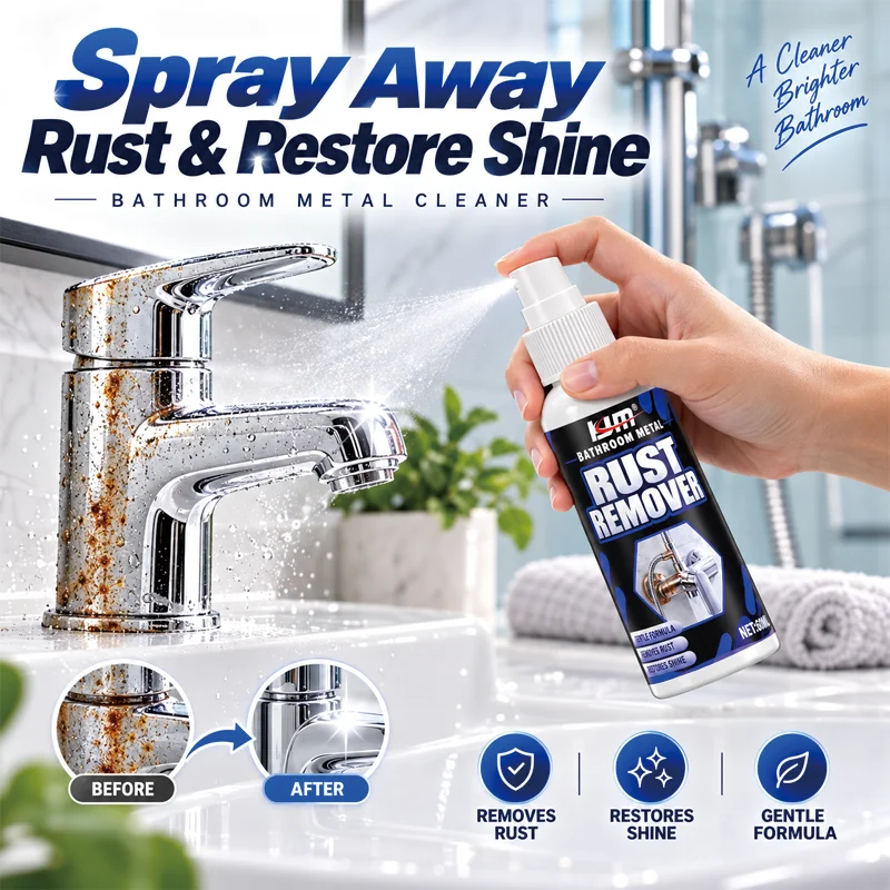 KJM Bathroom Metal Cleaner Rust Remover Stainless Steel Polish Faucet Cleaner Chrome Restoration Paste For Kitchen Hardware Care