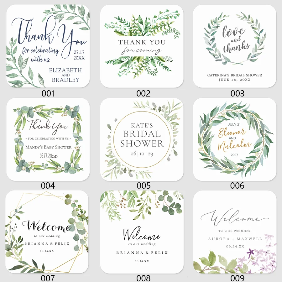 

Personalized Label Stickers, Custom Name, Date, Thank You Stickers, Bridal Shower Party Favors,Square Stickers, 3-7cm