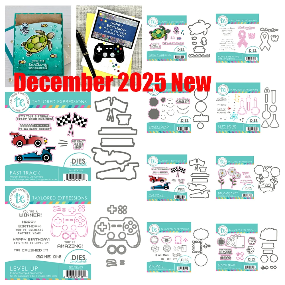 

December 2025 New Fast Track Game Night Stamp & Die Combo Metal Cutting Dies Stamps for DIY Scrapbook Handmade Photo Album Diary