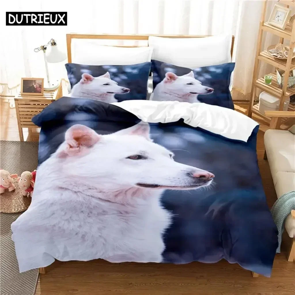 

Cute Dog Comfortable Duvet Quilt Cover Pillowcase Bedding Set Children Bedroom Decoration Home Textile