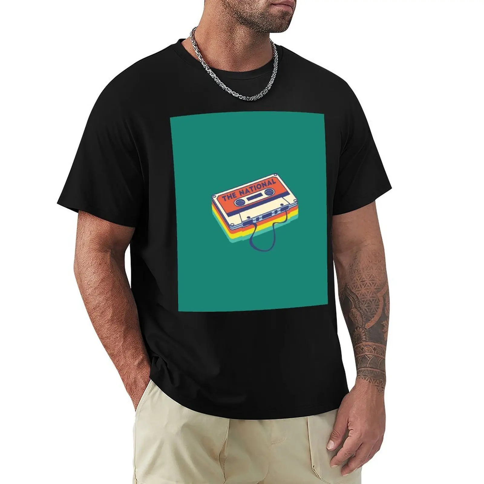 The National Band Logo Cassette Deck T-Shirt Fashion Letter Print T-Shirt