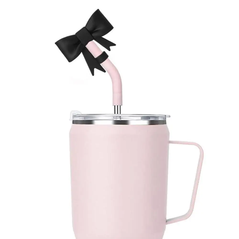 Splash Proof Silicone Straw Covers Reusable Leak-Proof Bow Straw Cover Cap Bowknot for /Tumbler Cup