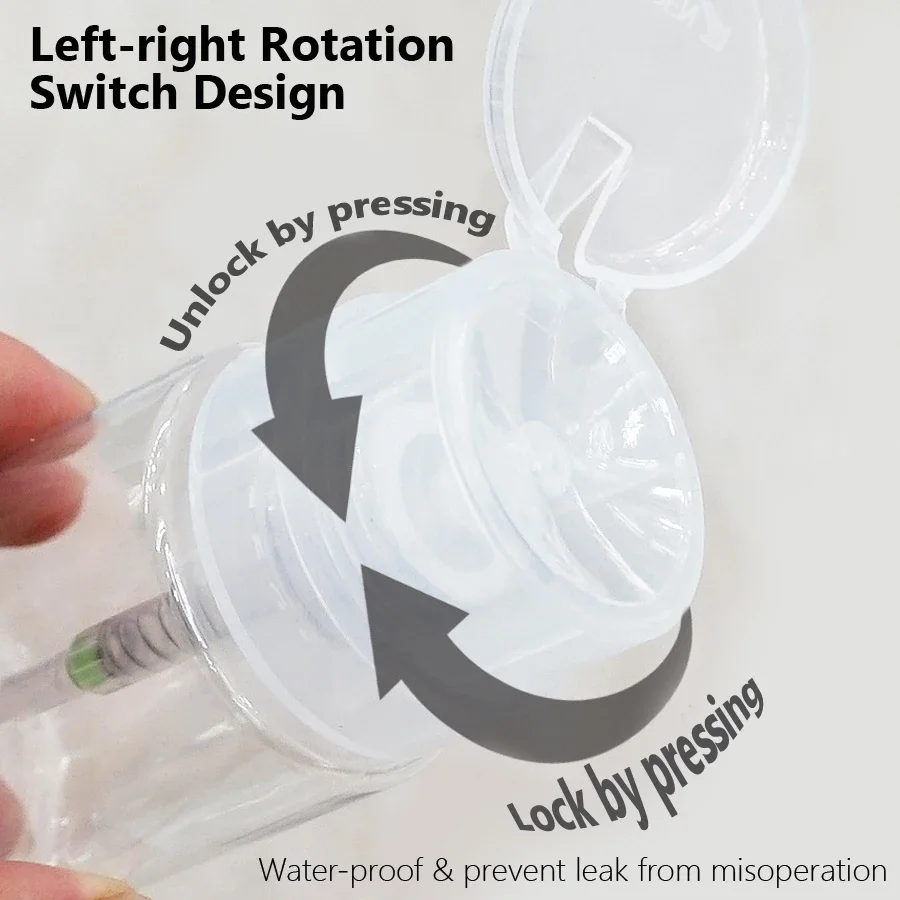 100ml com tampa imprensa garrafa bomba dispensador recarregável unha polonês removedor de maquiagem manicure recipiente mais limpo