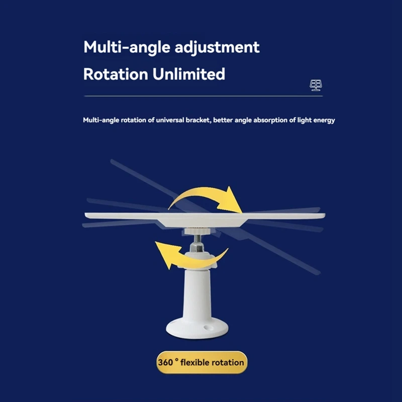 ข้อเสนอยอดนิยม 8W แผงโซลาร์เซลล์สําหรับกล้องรักษาความปลอดภัยแบตเตอรี่ในตัวพร้อมสายเคเบิล 3-In-1 IP65 กันน้ํา 360 °   แท่นยึดความปลอดภัยแบบปรับได้