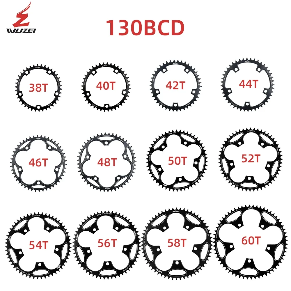 WUZEI Road Bike 110/130BCD Chainring 36/38/40/42/44/46/48/50/52/54/56/58/60T 110BCD/130BCD Road/Folding Bicycle Crank Chainring