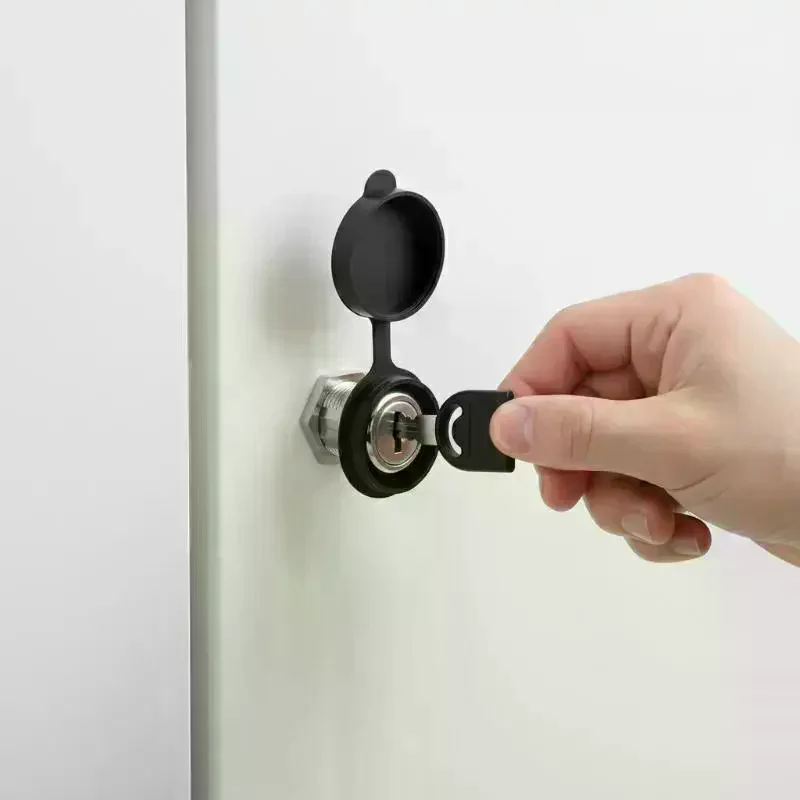 Cabinet Drawer Lock with Waterproof Cover, Zinc Alloy Cam Lock with 2 Keys, Mailbox Furniture Lock Accessory