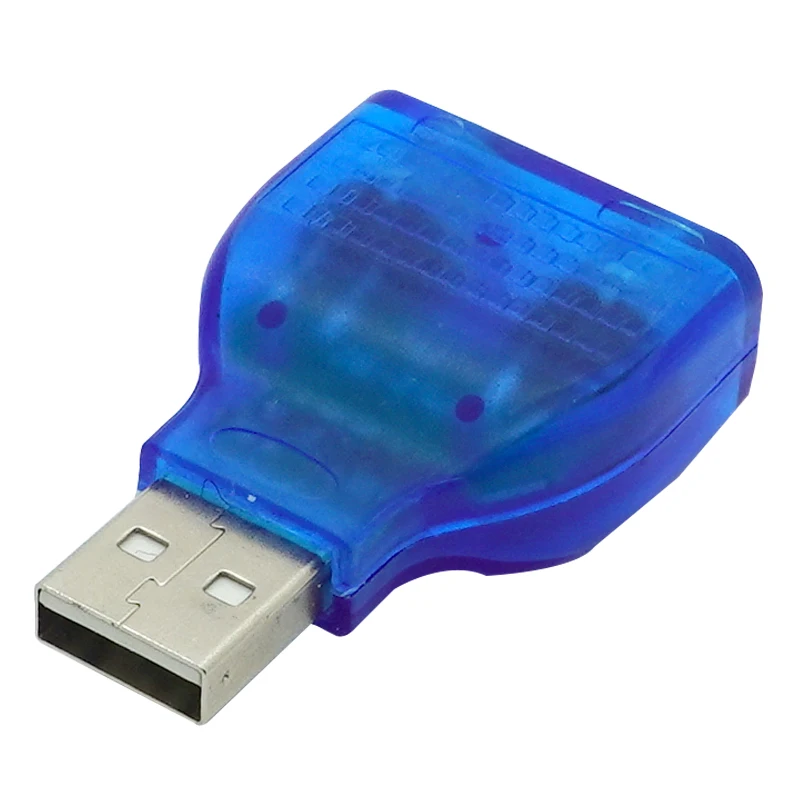 Adaptador de teclado de ratón pequeño y delgado USB 2,0 A macho A 2 puertos PS/2 PS2 hembra Dongle