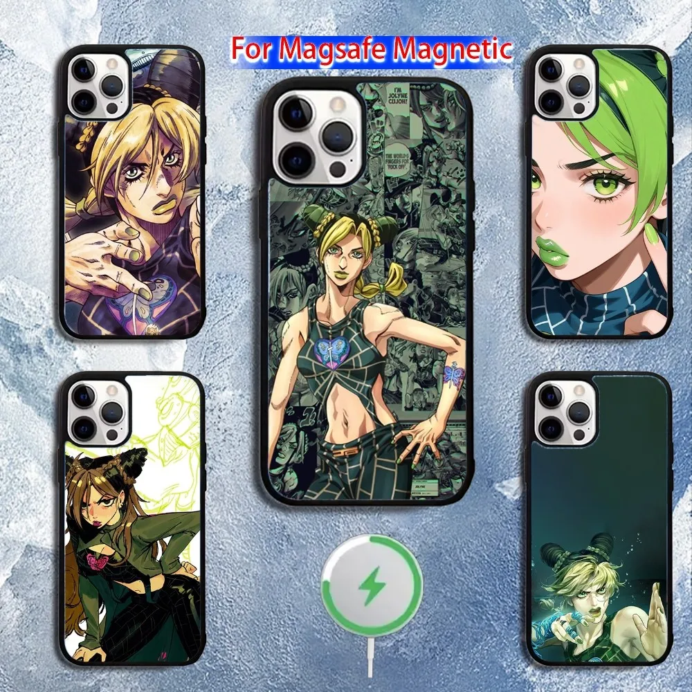 

Anime J-JoJos J-Jolyne Cujoh Phone Case For iPhone 16,15,14,13,12,11,Pro,Max,Plus,Mini,Magsafe,Magnetic Wireless Charging Case