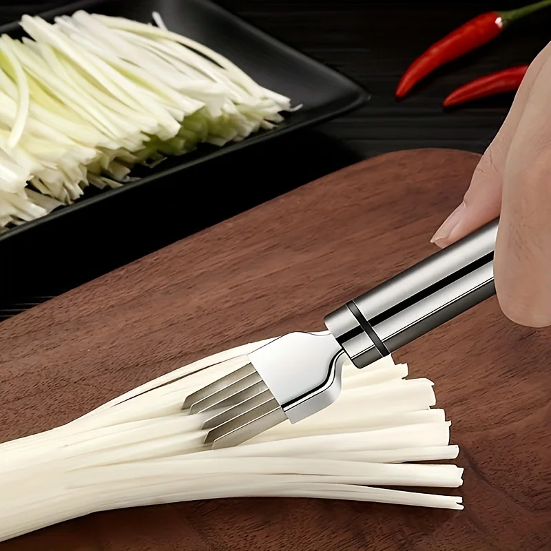Stainless Steel Scallion Chopper Sharp Kitchen Tool for Cutting Green Onion Vegetable Cutter Shred Knife Easy to Slice