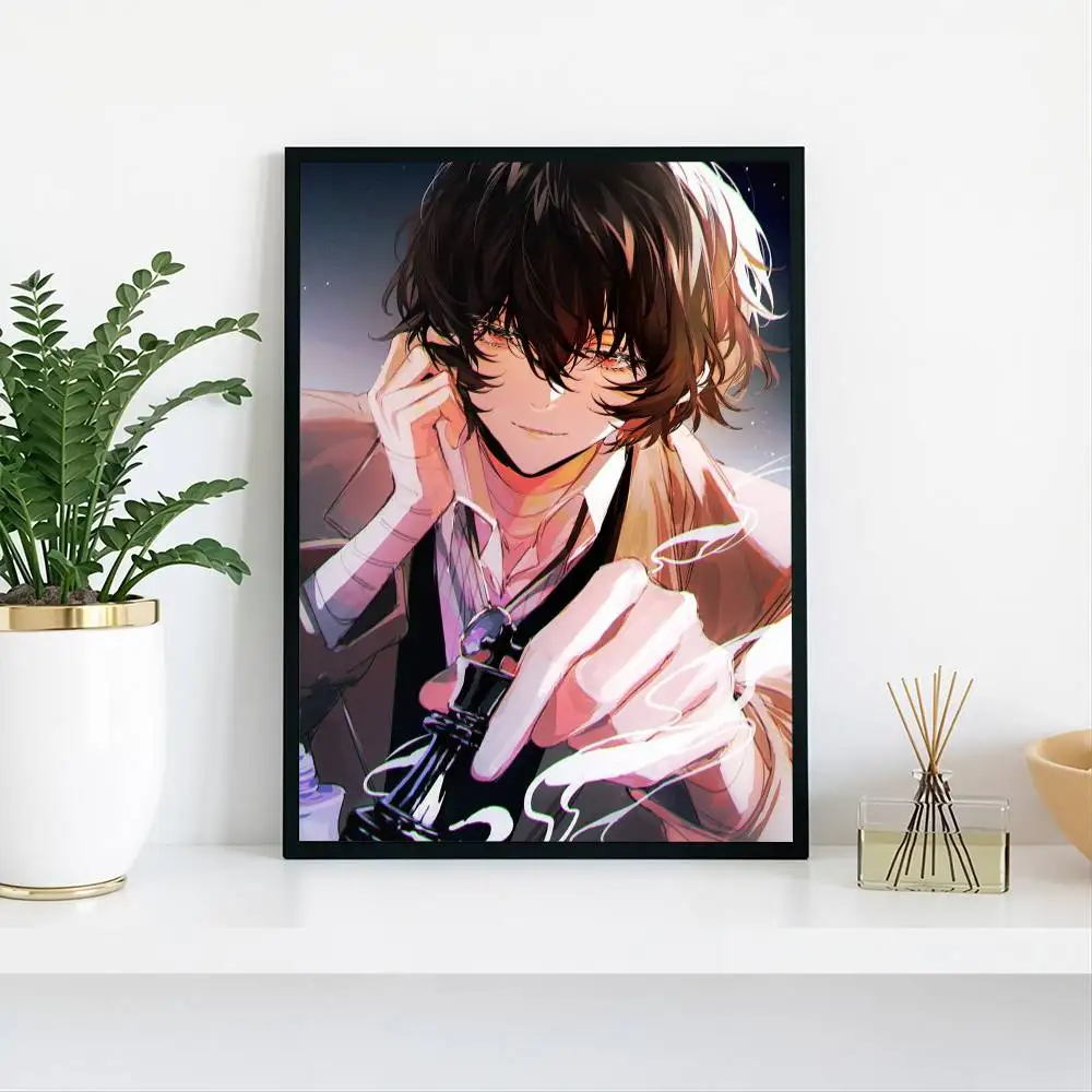 For B-Bungo Stray Dogs Osamu Dazai Poster Waterproof Wall Art Sticker For Bar Living Room Vintage Decor High Quality Print Gift
