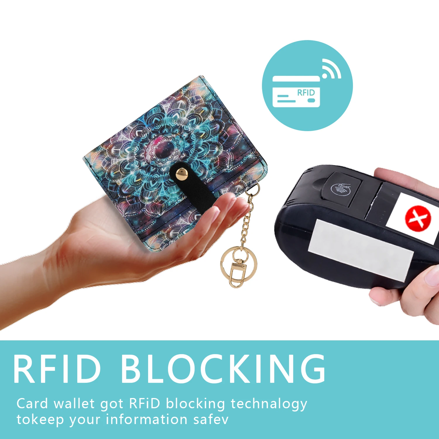 Ultradünne RFID-Diebstahlschutz-Geldbörse für Damen, Tragbare Münztasche mit Reißverschluss, Schlüsselanhänger, Stilvoller Mini-Kreditkartenhalter, Alltägliche Reise-Münzbörse – Detail 3