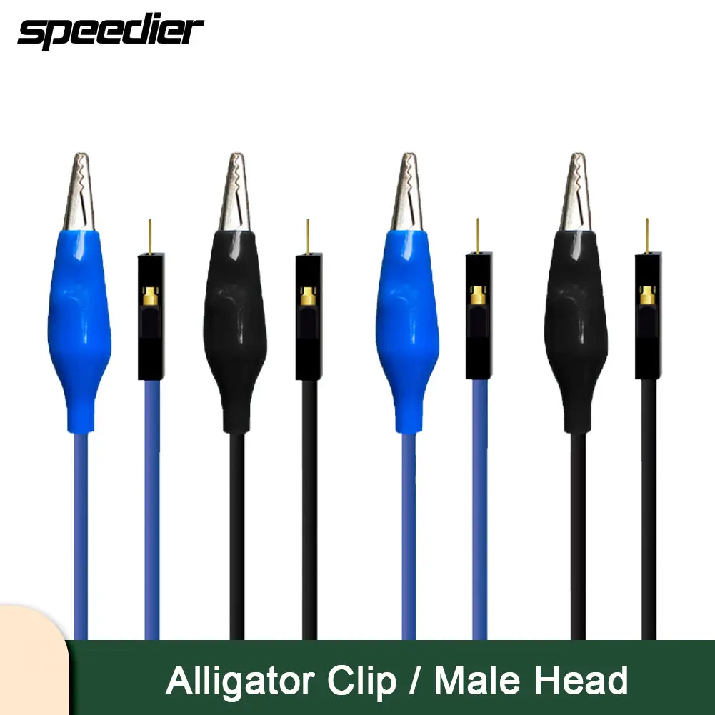 DuPont-Pince crocodile 22AWG, tête mâle, câble d'alimentation, ligne de test, fil de réparation, 30 cm, 50cm