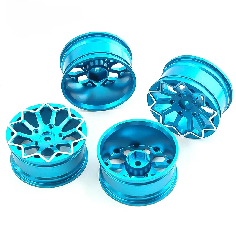 Alumínio Alloy Metal Wheels Hub para adultos, Retrofit de carro e atualização Carros RC de uso geral para adultos, 1/10 RC Model, 4pcs