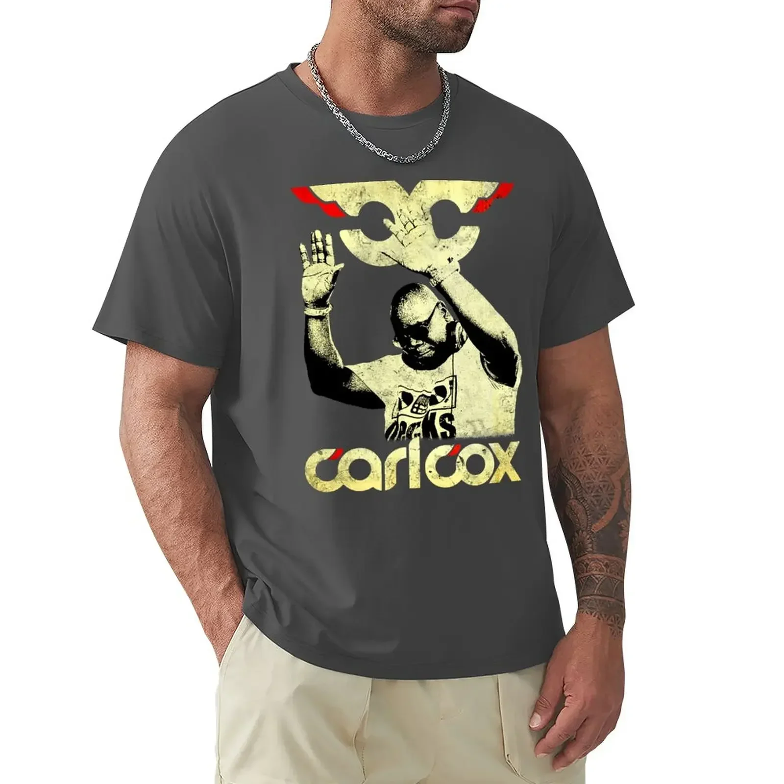 Men Cotton Vintage Carl Cox Grungy Old School House Minimal Techno T-Shirt vintage clothes for a boy tshirts for men