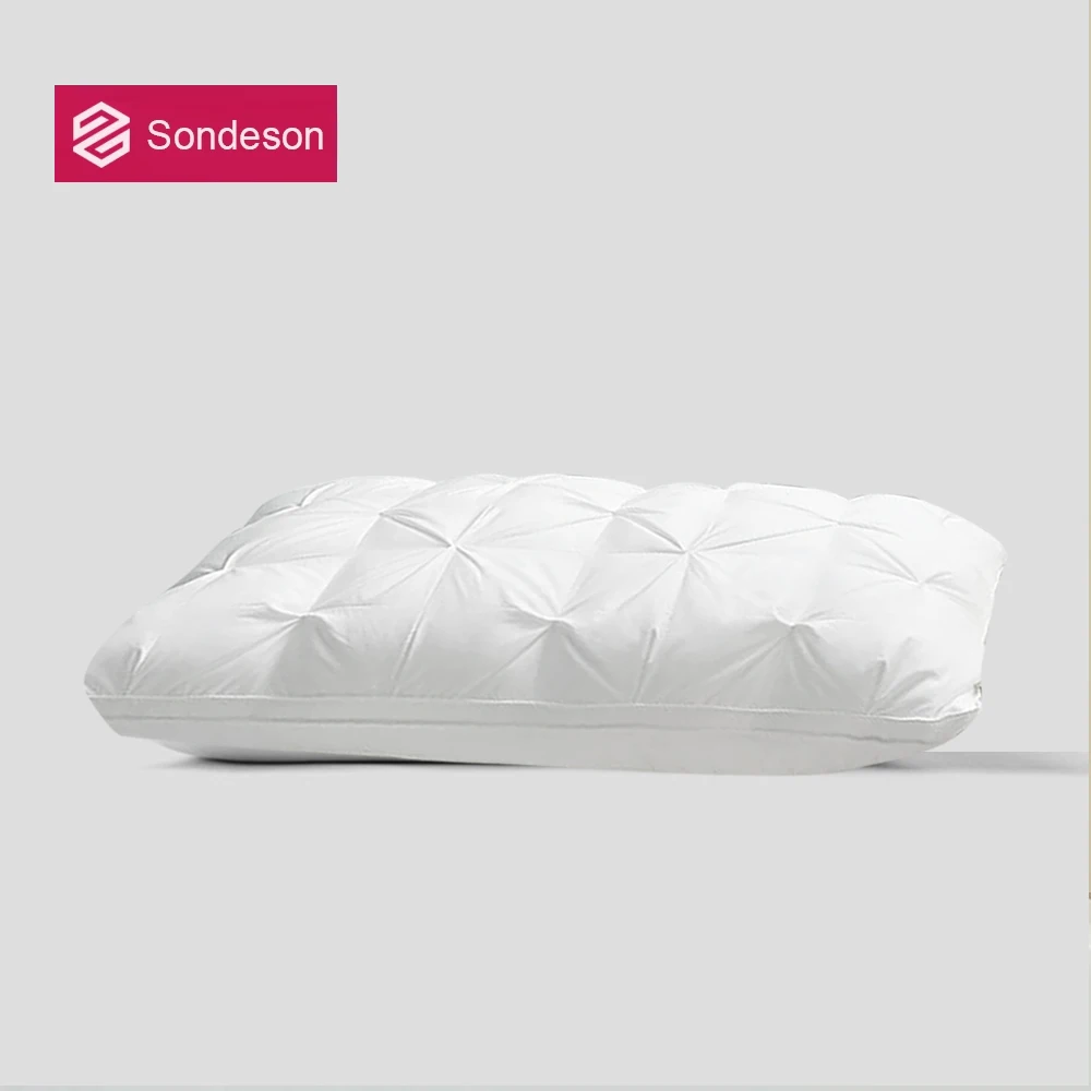 Sondeson Premium White 100% Goose Down Pillow Down-proof King Queen Comforter 100% Cotton Bedding 3D Style Rectangle Pillows