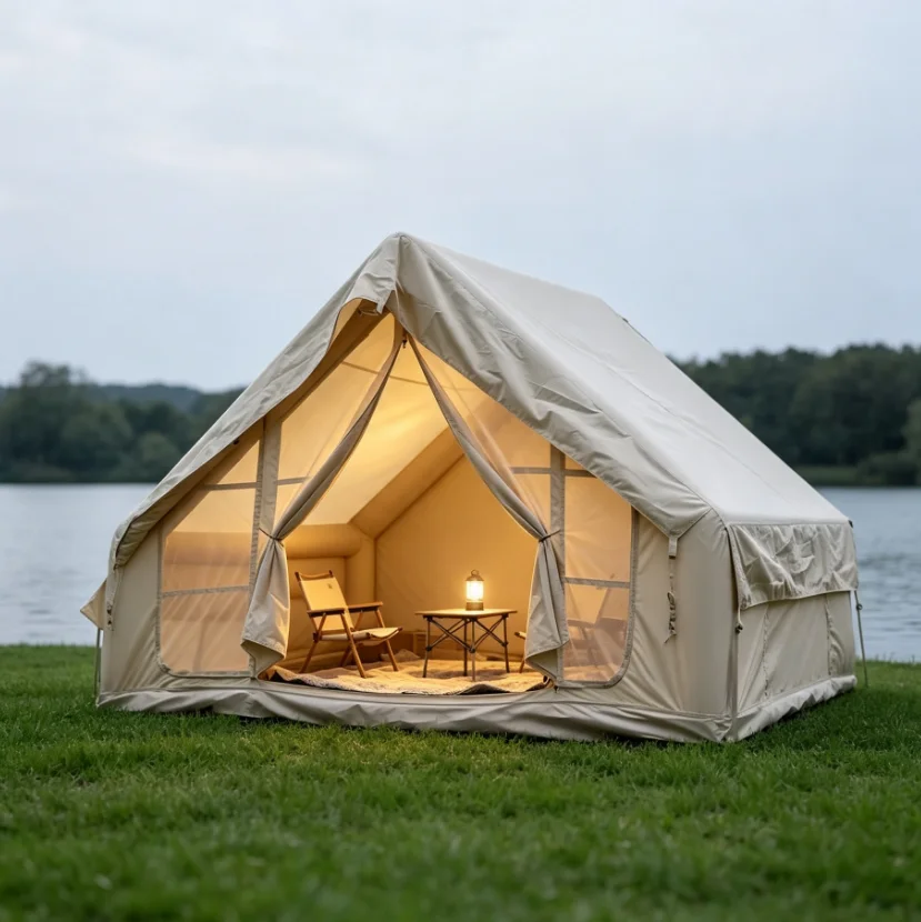 Weatherproof Automatic Portable Oxford Cloth Large Space Air Inflated House Tent For Family Outdoor Travelling