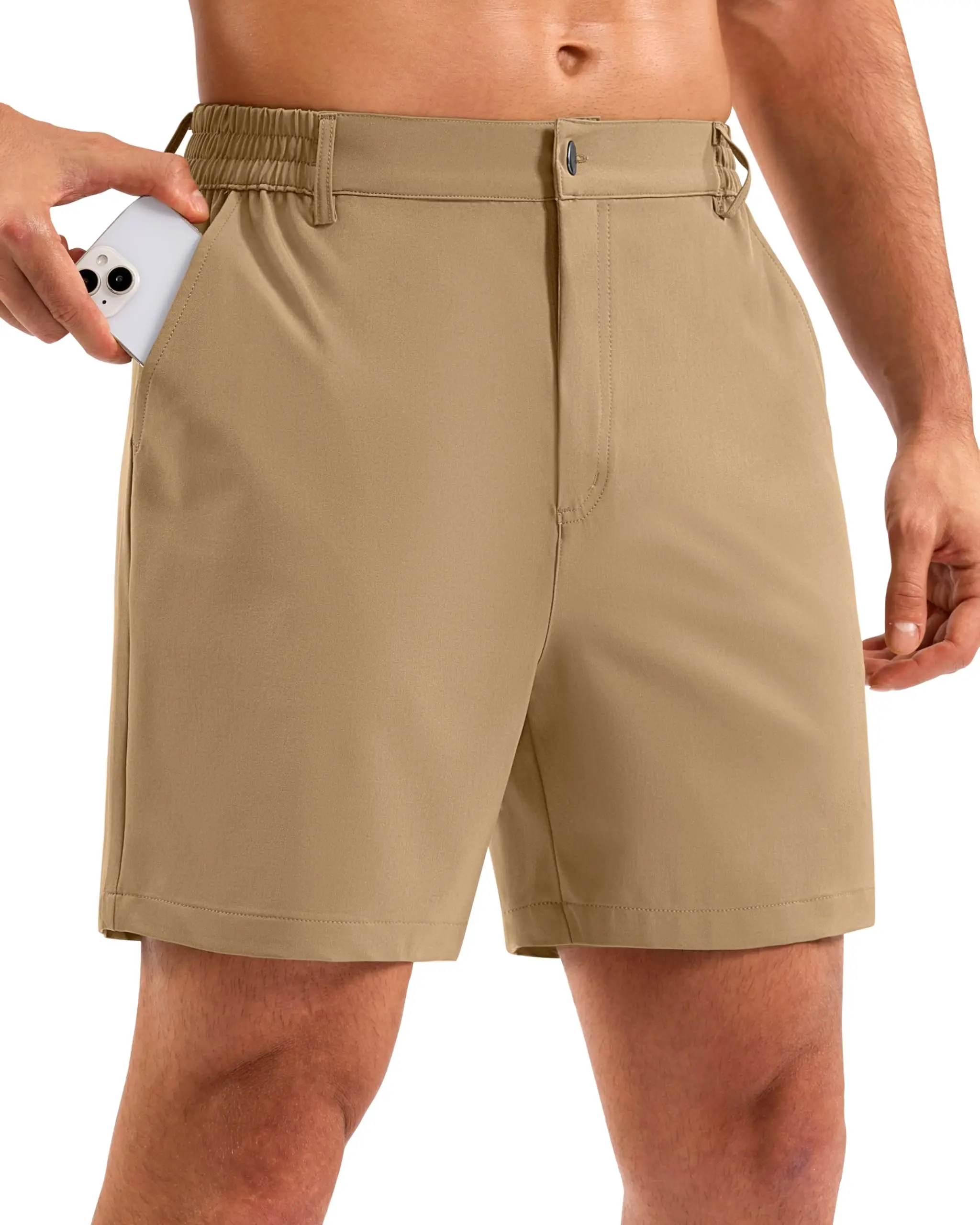 Shapershark Men's Casual Shorts: Golf, Sports, and Business Casual Shorts with Quick-Dry Fabric and Semi-Elastic Waistband image 2
