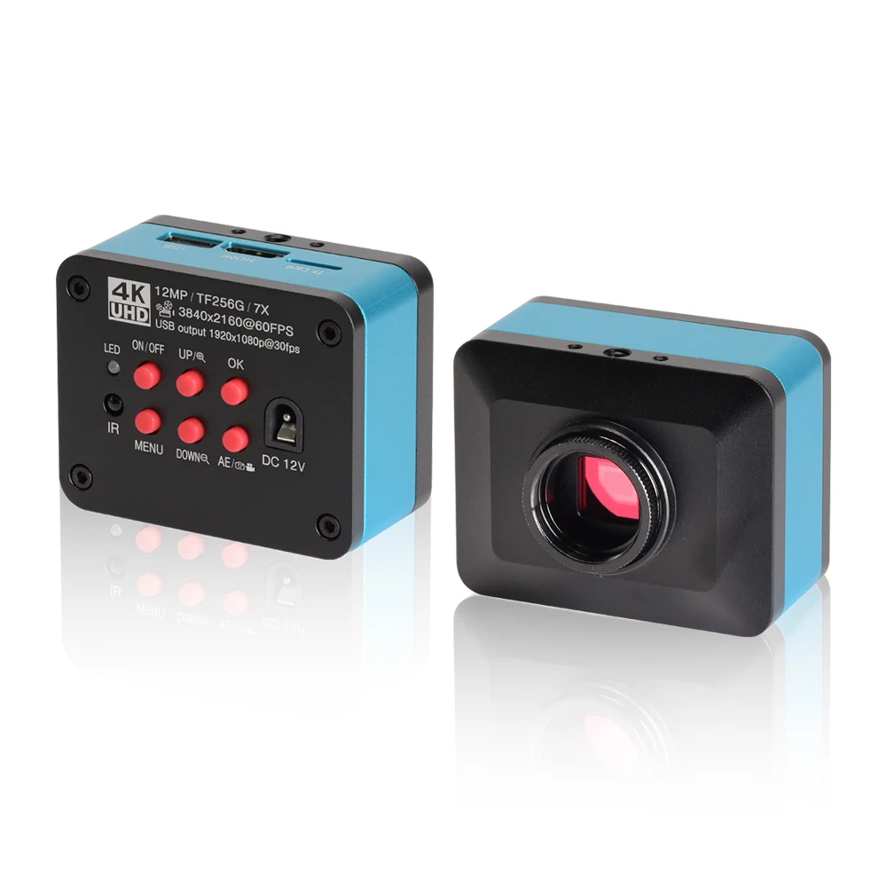 كاميرا مجهر للصناعة الرقمية Real 4K 12MP 1080P UHD HDMI USB مع عدسة بصرية 8-50 مم