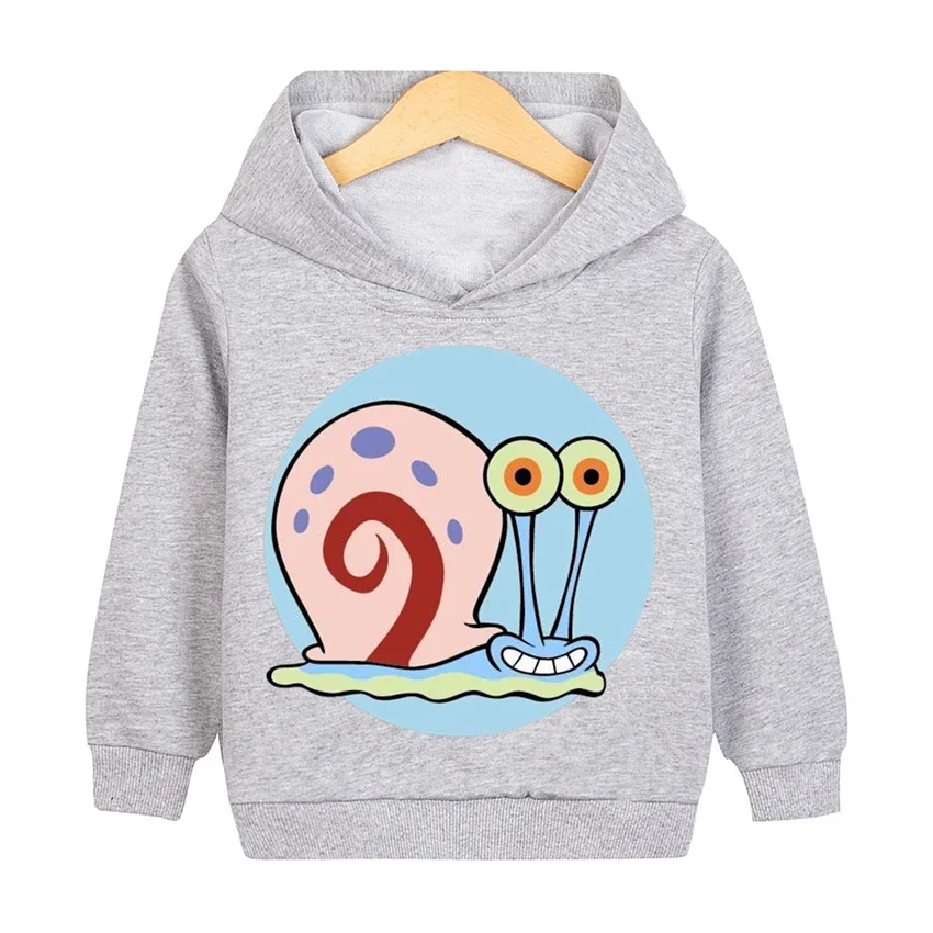 Disney SpongeBob Gary The Snail Casual Hoodies Clothes Fashion Children Autumn Sweatshirt Pullover Cute Boys Girls Top for Kids