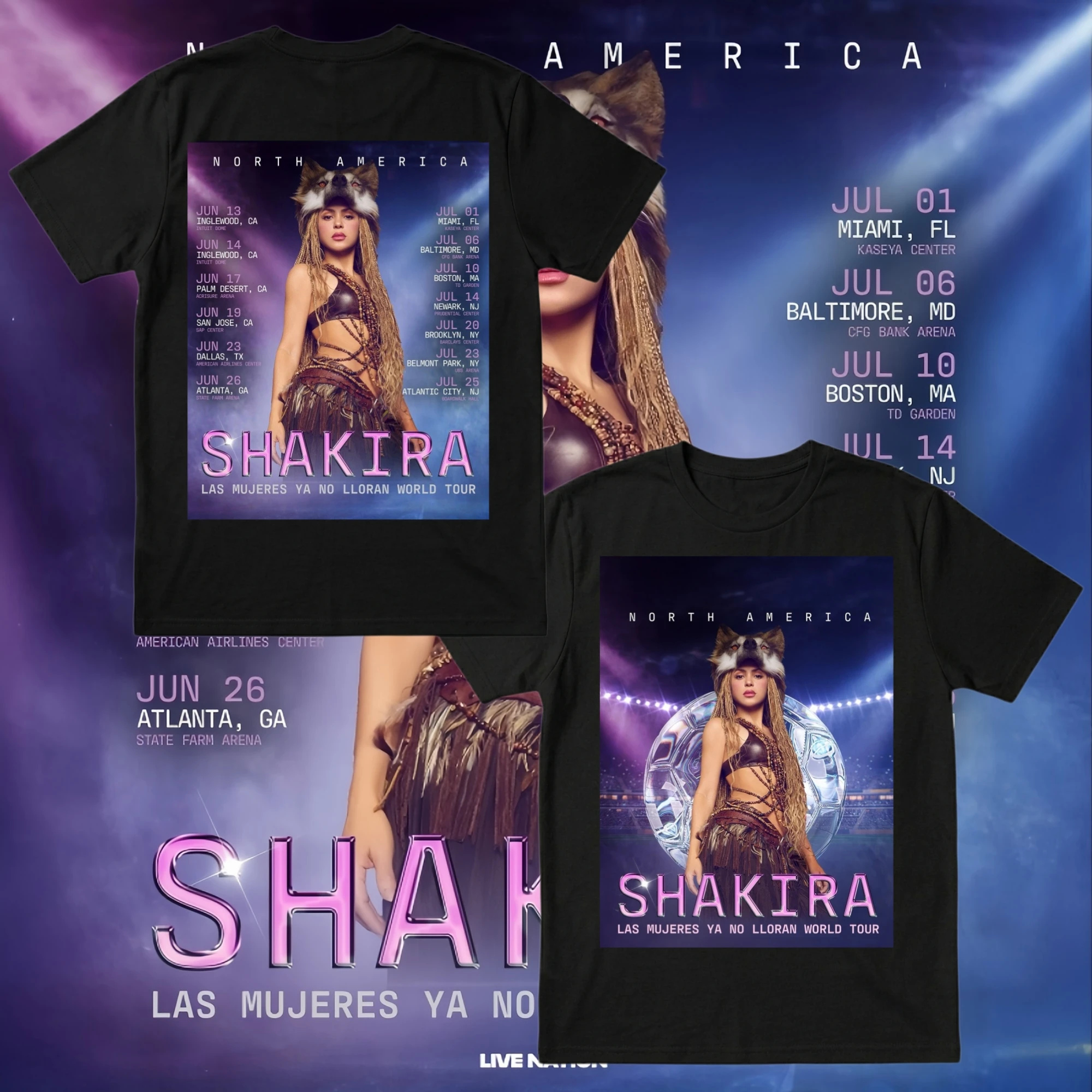 2026 Shakira World Tour Poster Graphic Print T-Shirt Men Women O-Neck Cotton Short Sleeve Loose Casual Oversized Summer New Tee