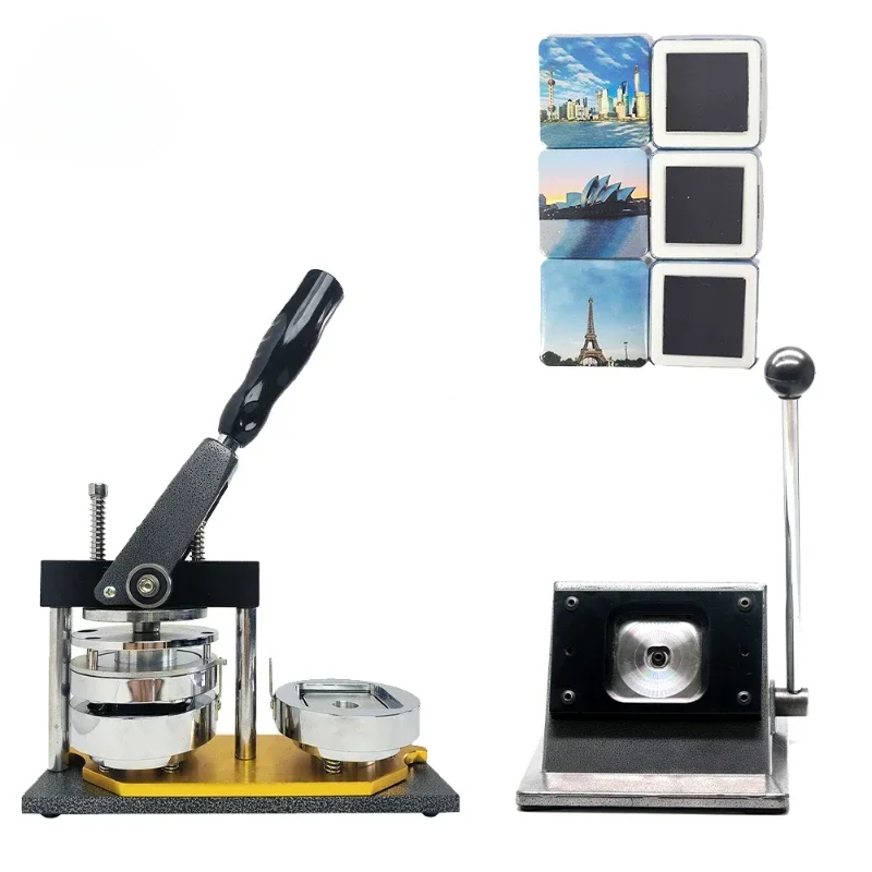 Kit de máquina para hacer imanes cuadrados para nevera, 50x50mm, 2x2 pulgadas, incluye 100 piezas para materiales