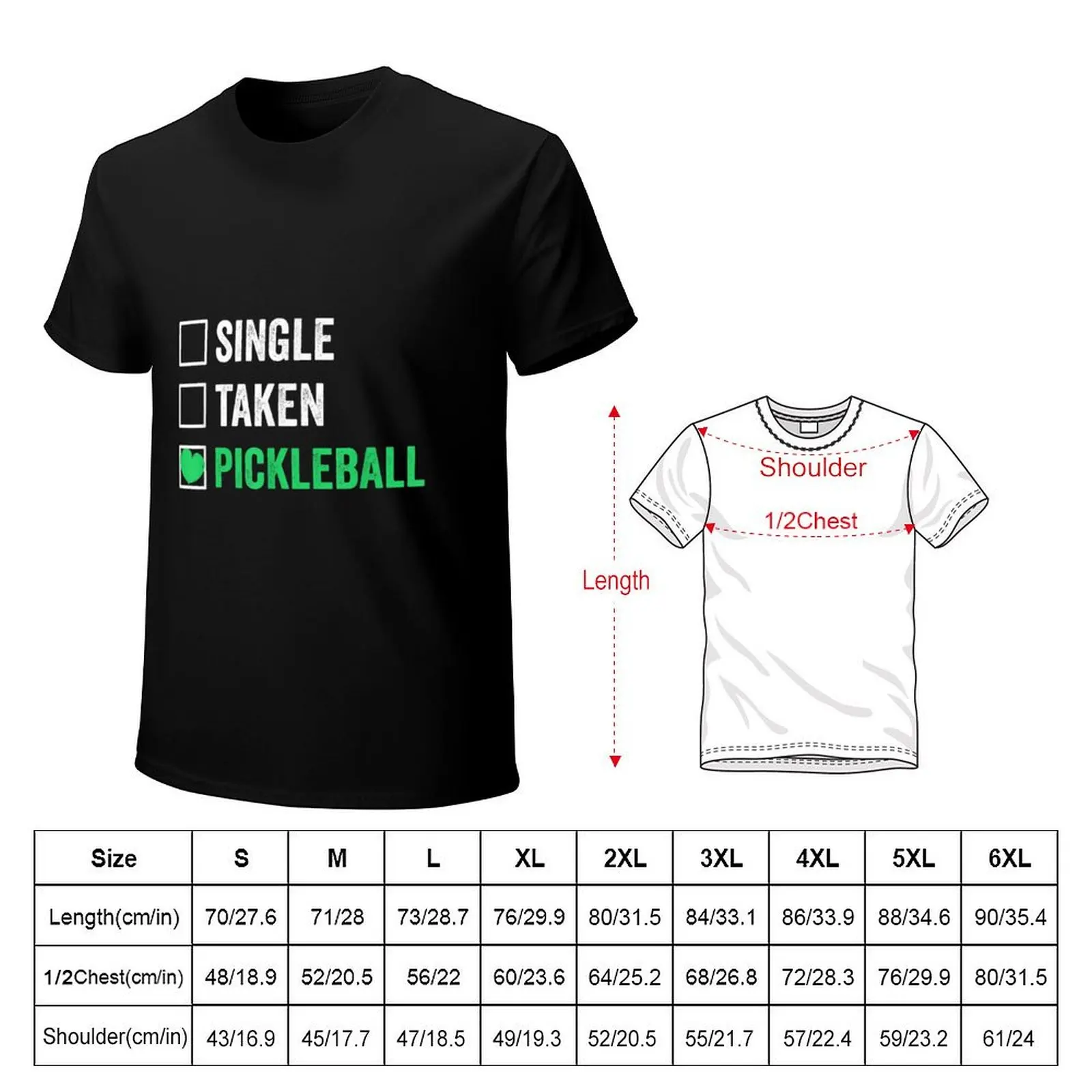 Single Taken Pickleball Sports Lover Dink Valentines T-shirt sublime oversizeds graphics t shirts men