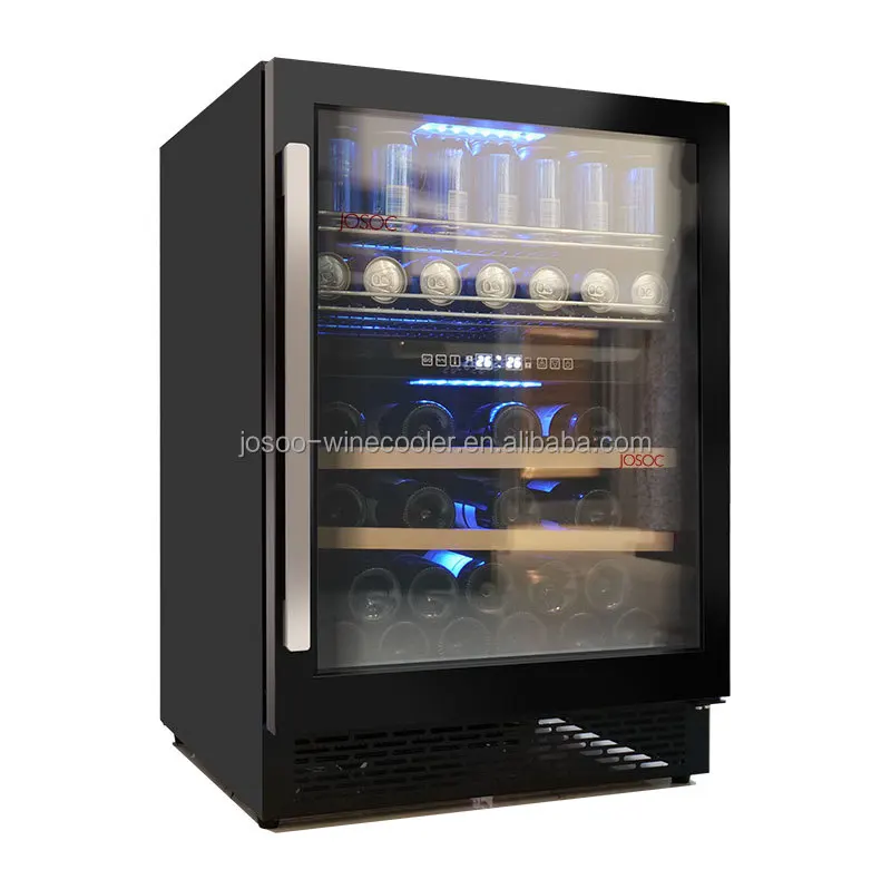 Josoo Dual Zone 135L Built-In Electric Wine Cooler with Compressor Household & Hotel Use