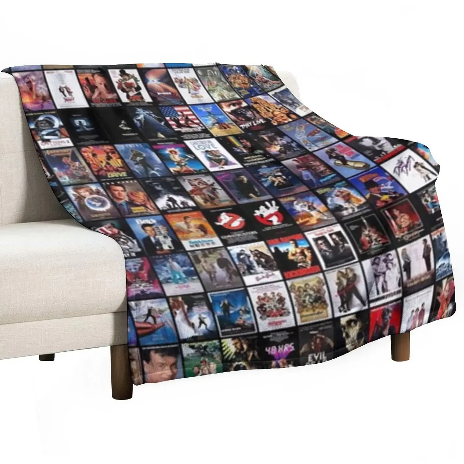 

80's movies collage Throw Blanket Flannel Cute Large Blankets