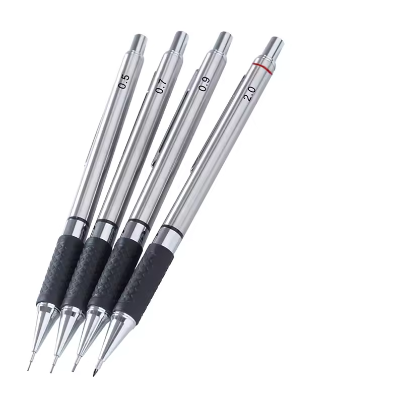 Metal Mechanical Pencil set with pencil grip Leads Art Drawing Student Office Supplies 0.5/0.7/0.9/2.0mm Automatic Pencil - Image 5