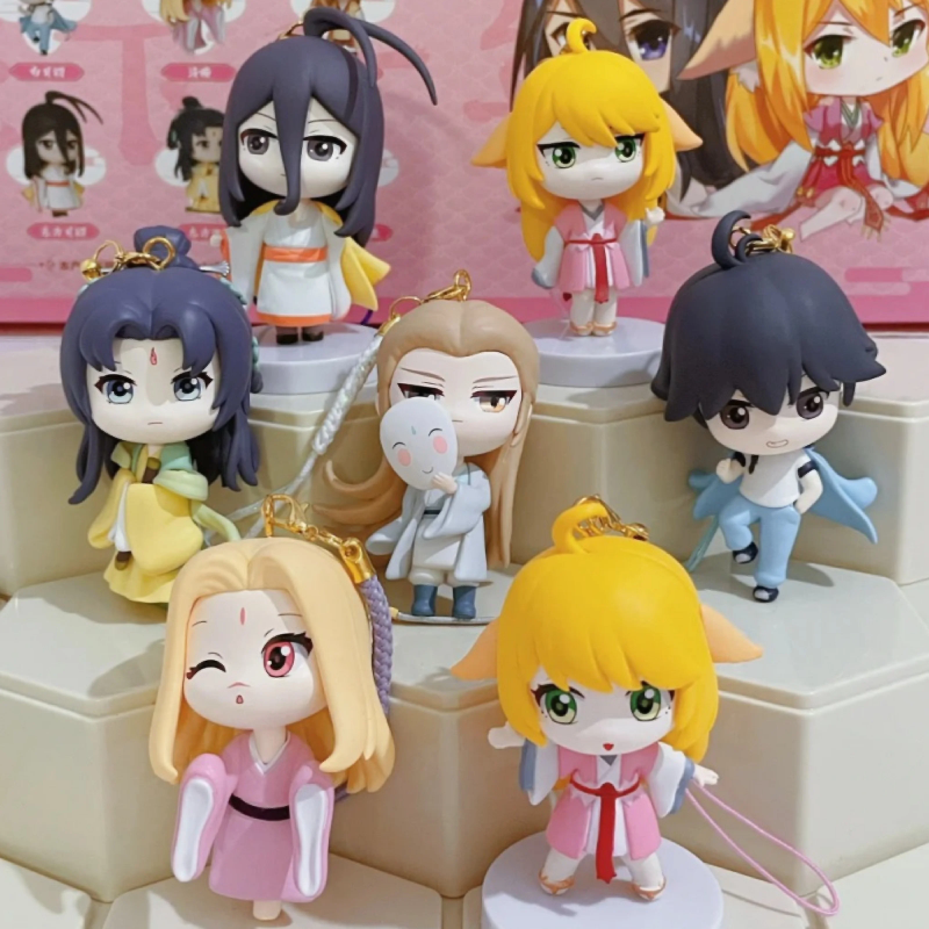 

Подлинная серия Fox Spirit Matchmaker Millennium Under The Flowers, слепая коробка, подвеска Q Edition, милый декор, модель игрушки, подарок для девочки