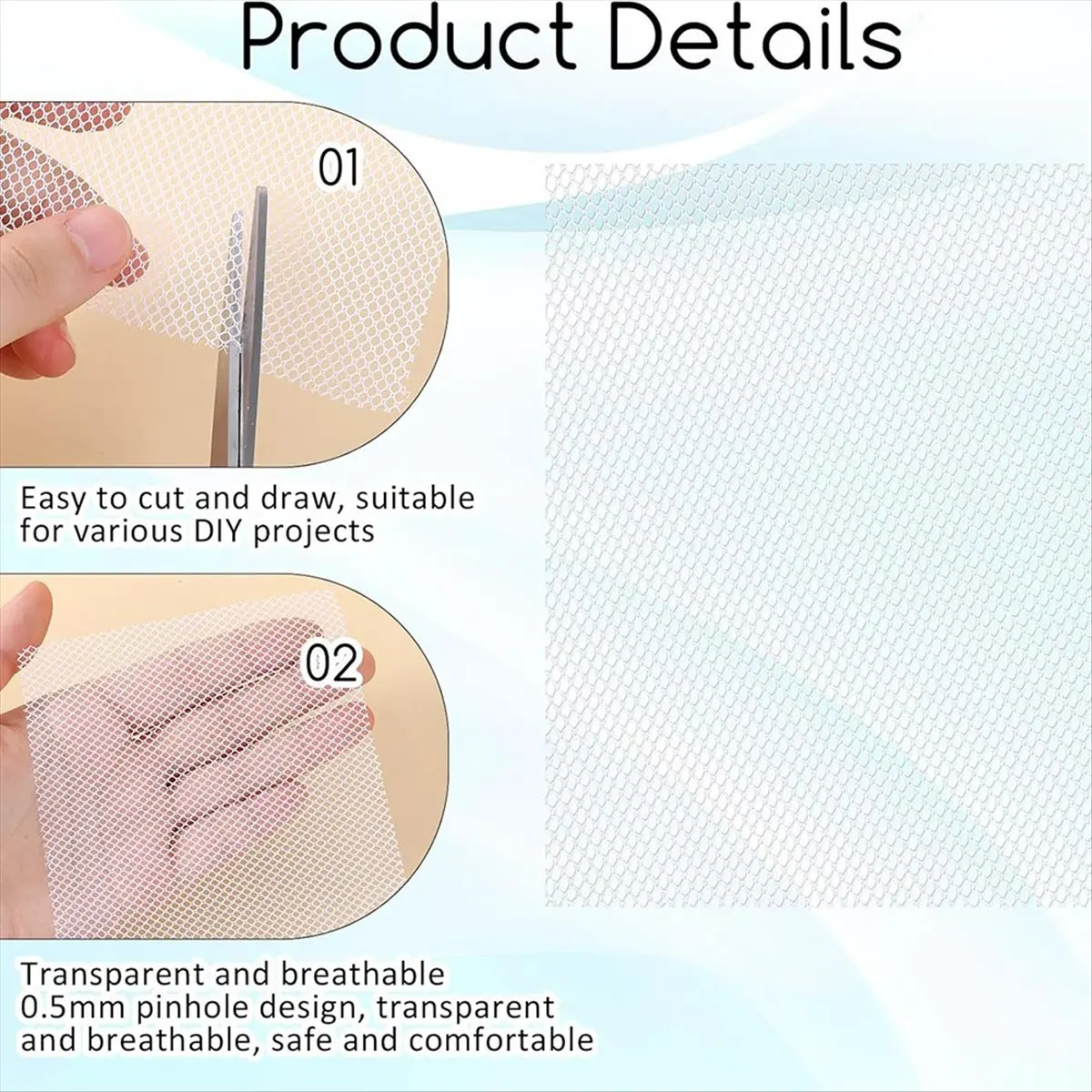 AA83 Plastic Mesh Waterproof Printed PVC Plastic Eye Mesh for Furry Role Playing Props Bracelet Handicraft Making