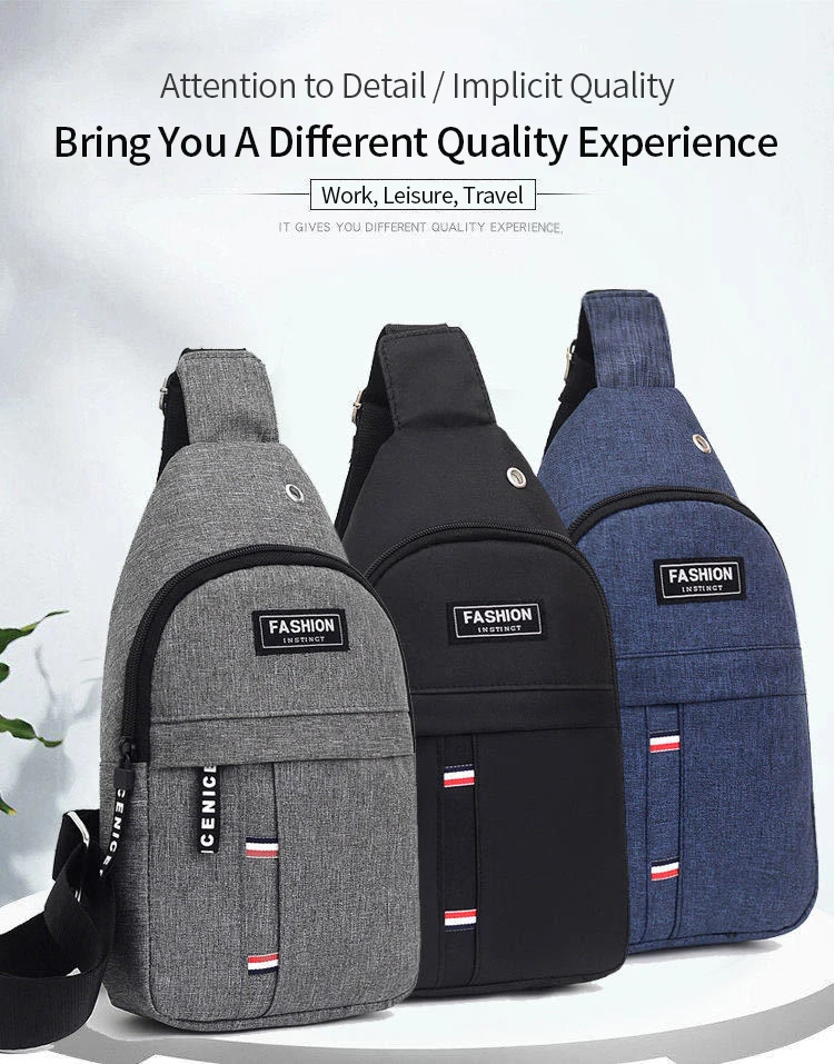 Brusttaschen für Herren, lässige Hüfttaschen, kleine Reise-Tragetaschen für kurze Reisen, wasserdichte Schulter-Crossbody-Taschen für Herren, Handtaschen aus Nylon – Detail 5