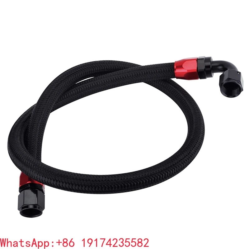 

AN10 1Meter Nylon Brained Oil Hose Line Hose Tube With Double 0/45/ 90Degree Swivel Hose End Fitting Installed